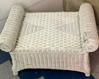 VINTAGE WICKER OTTOMAN
