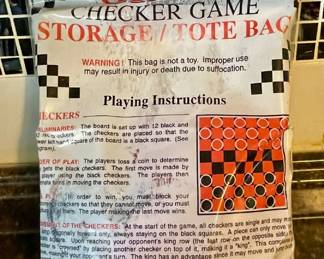 *NEW GIAN CHECKER GAME (IN STORAGE/TOTE BAG)