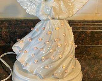 **RARE VINTAGE HOLLAND MOLD LIGHTED ANGEL ON BASE