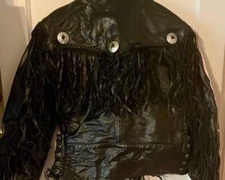FRINGED LEATHER RIDING JACKET