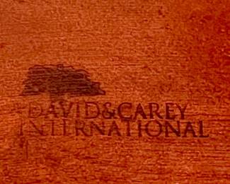 DAVID & CAREY INTERNATIONAL LARGE WOODEN PLATE CHARGERS