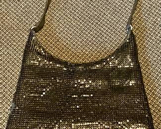 VINTAGE BLACK METAL MESH HOBO BAG
