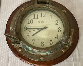 LA CROSSE TECHNOLOGY RADIO-CONTROLLED NAUTICAL SHIP PORTHOLE WALL CLOCK