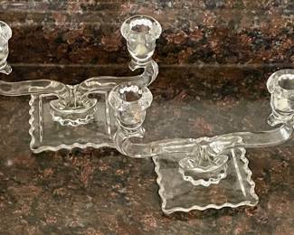 VINTAGE/ANTIQUE CABRIDGE GLASS "CENTURY" CANDLESTICKS