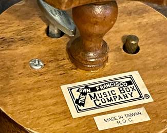 "AMAZING GRACE" MINIATURE OAK TABLE & MUSIC BOX by THE SAN FRANCISCO MUSIC BOX CO.
