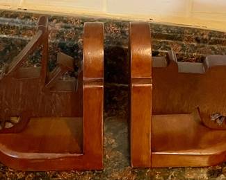 "ANTIQUE CAR" WOODEN BOOKENDS