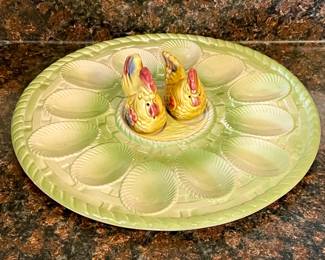 VINTAGE 1960"s CERAMIC DEVILED EGG PLATTER - JAPAN