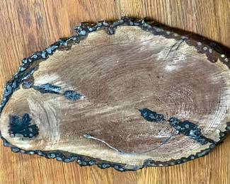 VINTAGE LAQUERED LIVE EDGE WOOD WALL ART