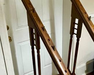 HANDMADE OAK RAIL CANDELABRA STANDS