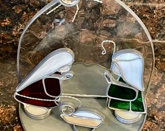 STAINED GLASS NATIVITY SET