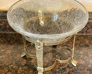 BRASS/GLASS CENTERPIECE BOWL