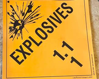 "EXPLOSIVES" FREIGHT HAZMAT PLACARD