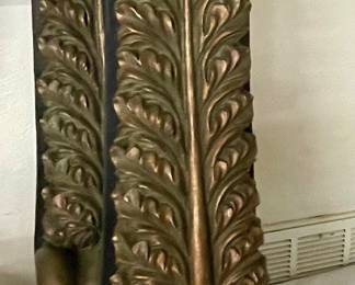 VINTAGE HOLLYWOOD REGENCY STYLE CARVED ACANTHUS LEAF CORBELS
