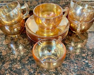 12-PCS GOLDEN LUSTER WARE CUPS/SAUCERS
