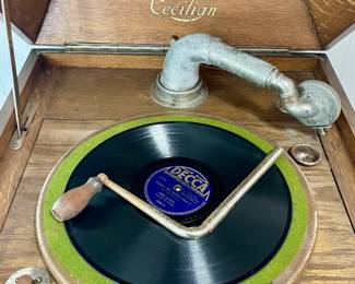 Antique Original Cecilian Floor Console Phonograph