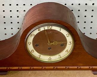 VINTAGE WELBY TAMBOUR (HUMP BACK) MANTEL CLOCK