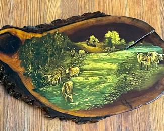 VINTAGE LAQUERED LIVE EDGE WOOD WALL ART