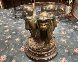 See no evil speak no evil hear no evil whimsical monkey table