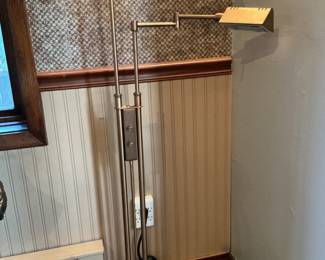 Double arm adjustable floor lamp