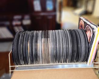 Selection of 45's w/ Vintage Record Holder