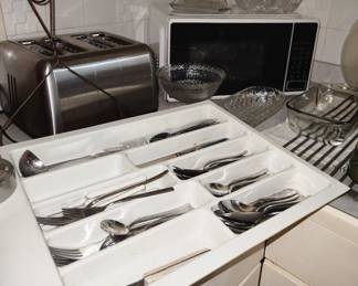 Toaster, Silverware Set, & Toaster Oven