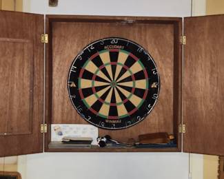 Dart Board w/ Cabinet