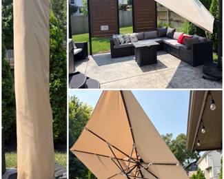 MEVBC 10 X 13 ft cantilever outdoor patio umbrella with additional base weight