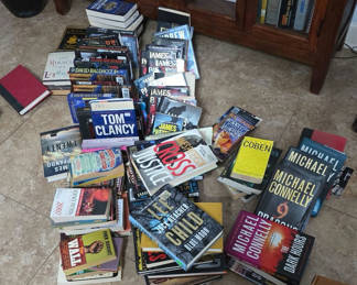 Lot 44: Collection of thriller novels and language reference books