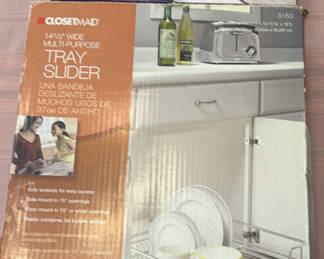 Lot 108: Swivel Sweeper MAX and ClosetMaid ProCuisine Tray Slider