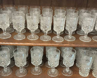 Lot 106: Crystal cut-glass stemware set