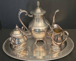 Lot 31: Silver Plated tea service on decorative tray