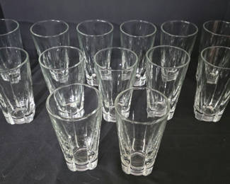 Lot 58: Set of Tall Faceted Clear Drinking Glasses