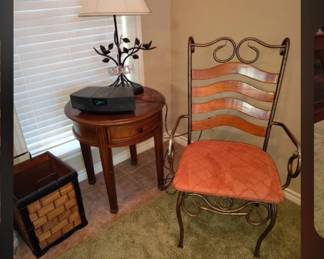 Small Round Table. Side Chair.