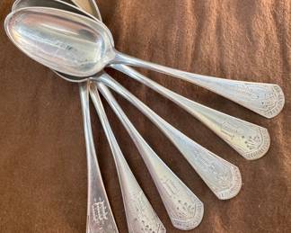 (6) A. Pitts Coin Silver Spoons