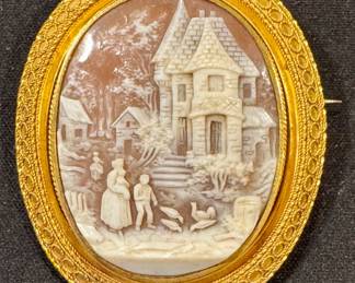 Antique Reversible Cameo Mourning Pin/Pendant