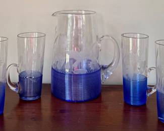 Sandwich Glass Co. Lemonade Pitcher & Glasses
