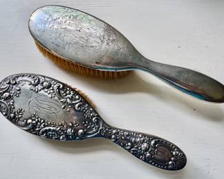 Sterling Monogrammed Brushes