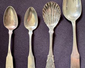 Coin Silver Serving Spoons