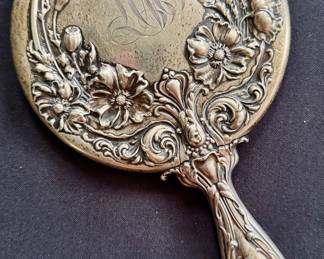 Monogrammed Sterling Vanity Mirror