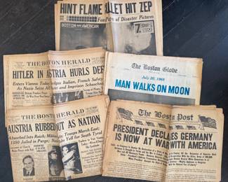 Vintage Boston Post & Boston Herald Newspapers