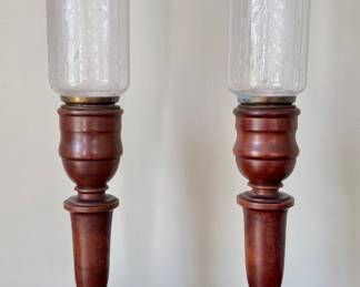 Vintage Wood Turned Candlesticks
