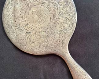 Monogrammed Sterling Vanity Mirror