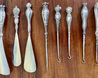Sterling Button Hooks & Shoe Horns