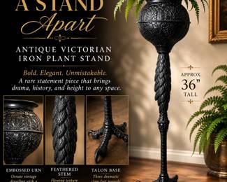 Victorian Cast Iron Bird Leg Planter bid #7