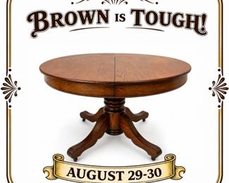 Round Oak Dining Table bid #17