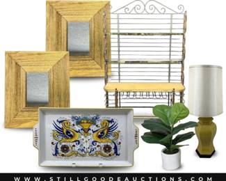 Steelcase chairs, cast iron, tea sets, zither harp, talavera pottery, nutcrackers, pots and pans, kitchenware, children’s toys, Manolo Blahnik shoes, jadeite, coolers, brooches, converse sneakers, scissor jack, evening bags, garden equipment, leather furniture, Boyds Bears, clocks, and much more!