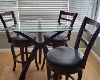 Bar height table 3 swivel bar stools