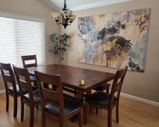 Dining table + large painting