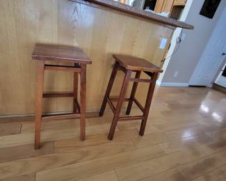 Wood stools x 2