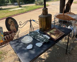 Bar carts, plastic storage, metal boxes, wicker baskets